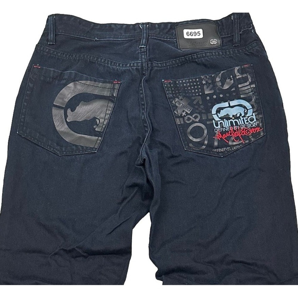 Y2K Ecko Unltd Baggy Fit Jeans Men Fits 33x30 Blue Relaxed Loose Hiphop Skater